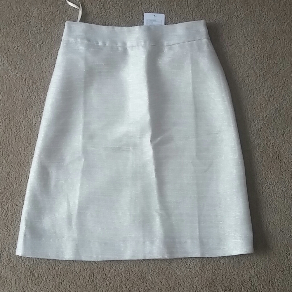 Paper Crown Ivory knee length skirt